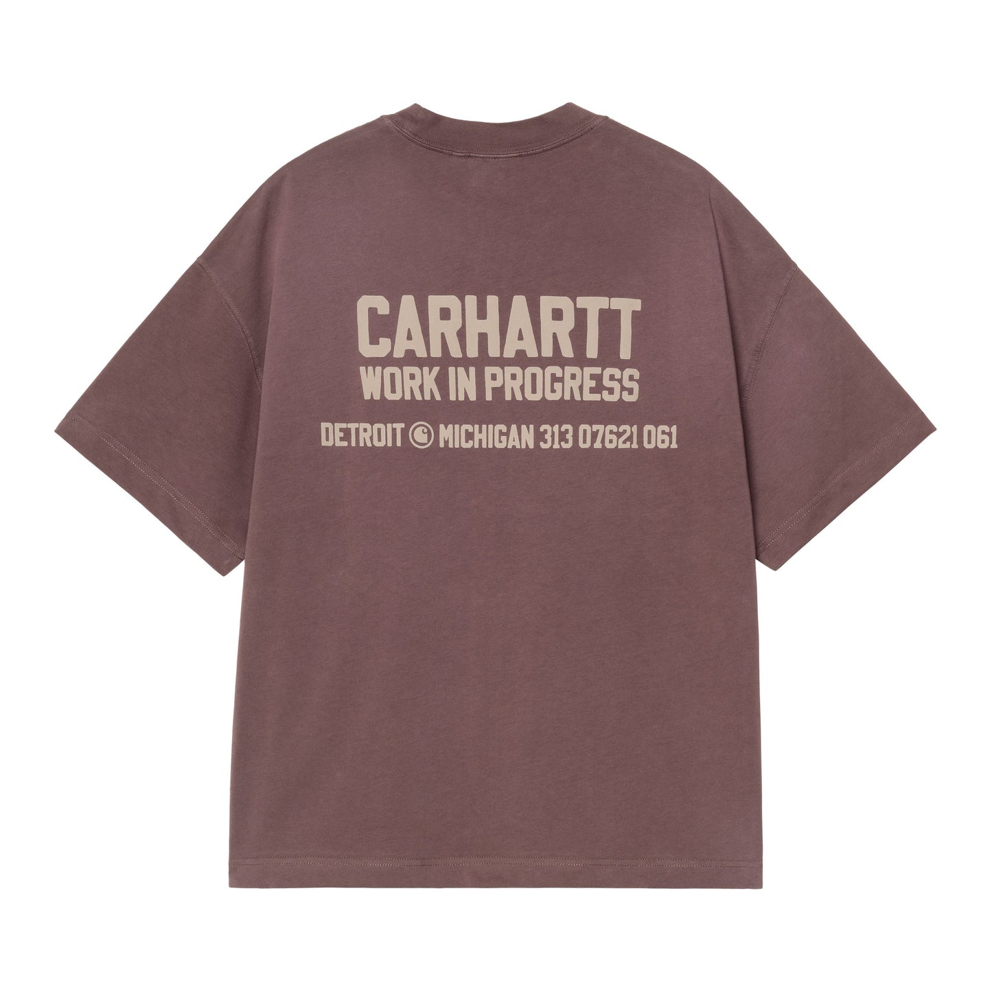 T-Shirt de manga curta para homem Carhartt WIP Distance em Palisander stone dyed. Foto da parte de trás.