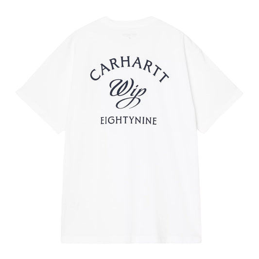 T-Shirt de manga curta para homem Carhartt WIP Eightynine em Branco. Foto da parte de trás.