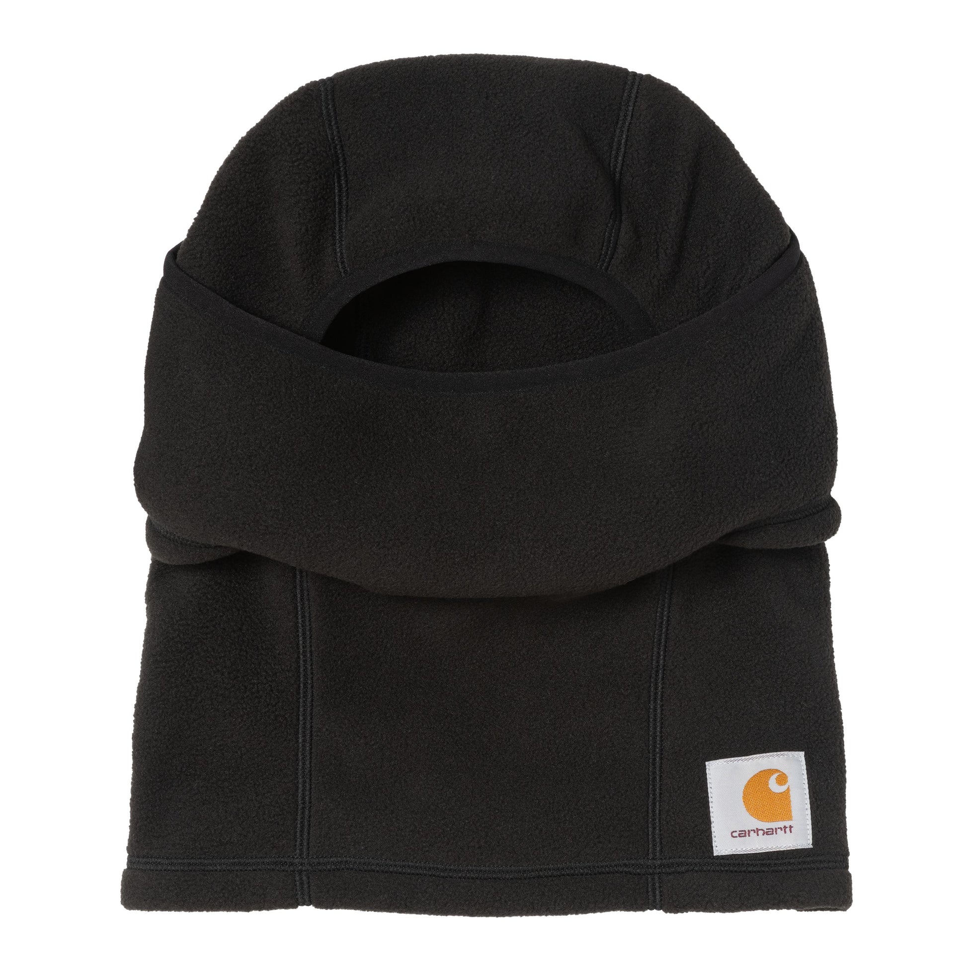 Balaclava unissexo Carhartt WIP Expedition em Preto/Preto. Foto da parte frontal.
