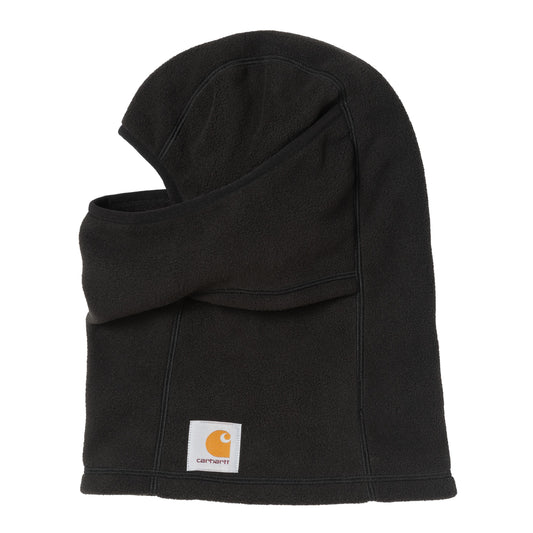 Balaclava unissexo Carhartt WIP Expedition em Preto/Preto. Foto da parte lateral.