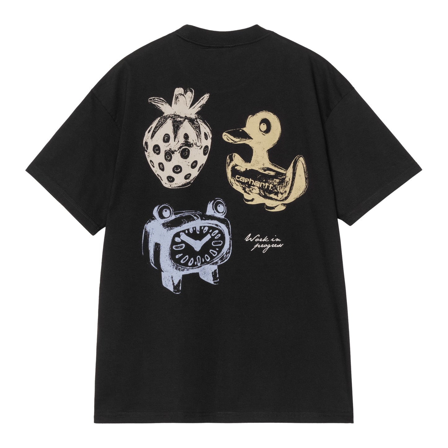 T-Shirt de manga curta para homem Carhartt WIP Forma em preto heavy stone wash. Foto da parte de trás.