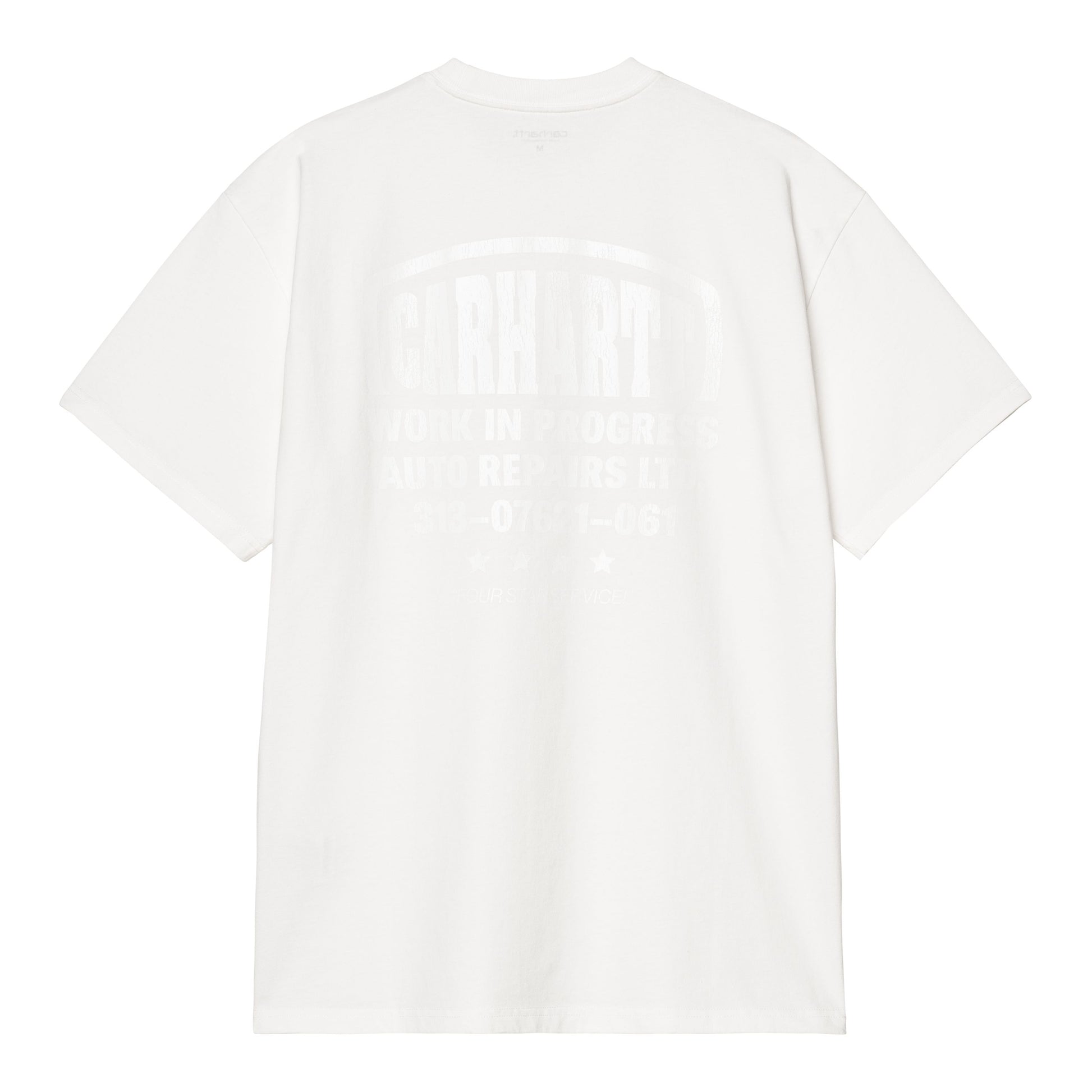 T-Shirt de manga curta para homem Carhartt WIP Four Star em Branco. Foto da parte de trás.