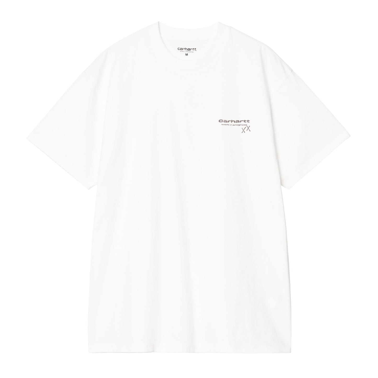 T-Shirt de manga curta para homem Carhartt WIP Garble em Branco. Foto da parte da frente.