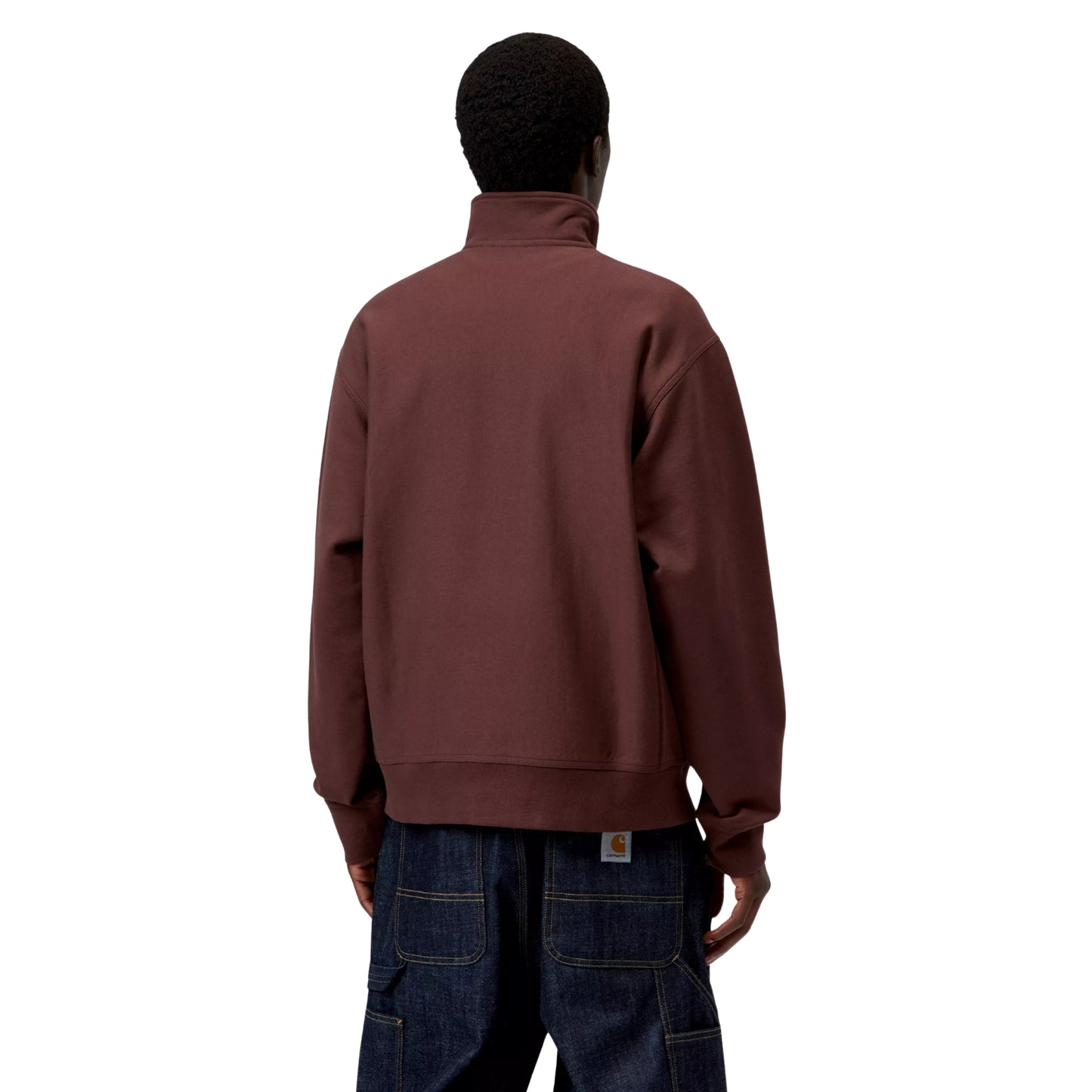 Sweatshirt para homem Carhartt WIP Half Zip American Script em Amarone