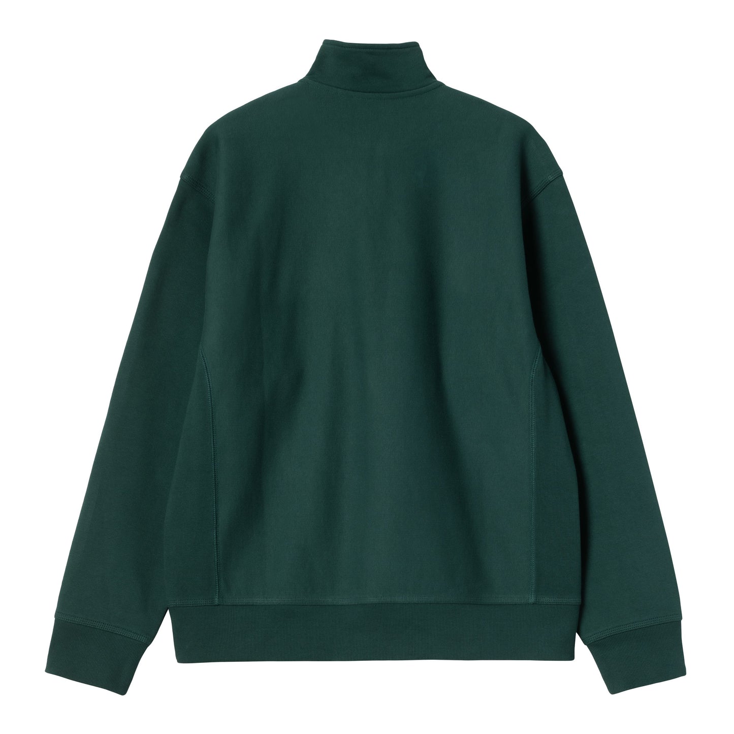 Sweat half zip para homem Carhartt WIP American Script em Dark Fir. Foto da parte de trás.