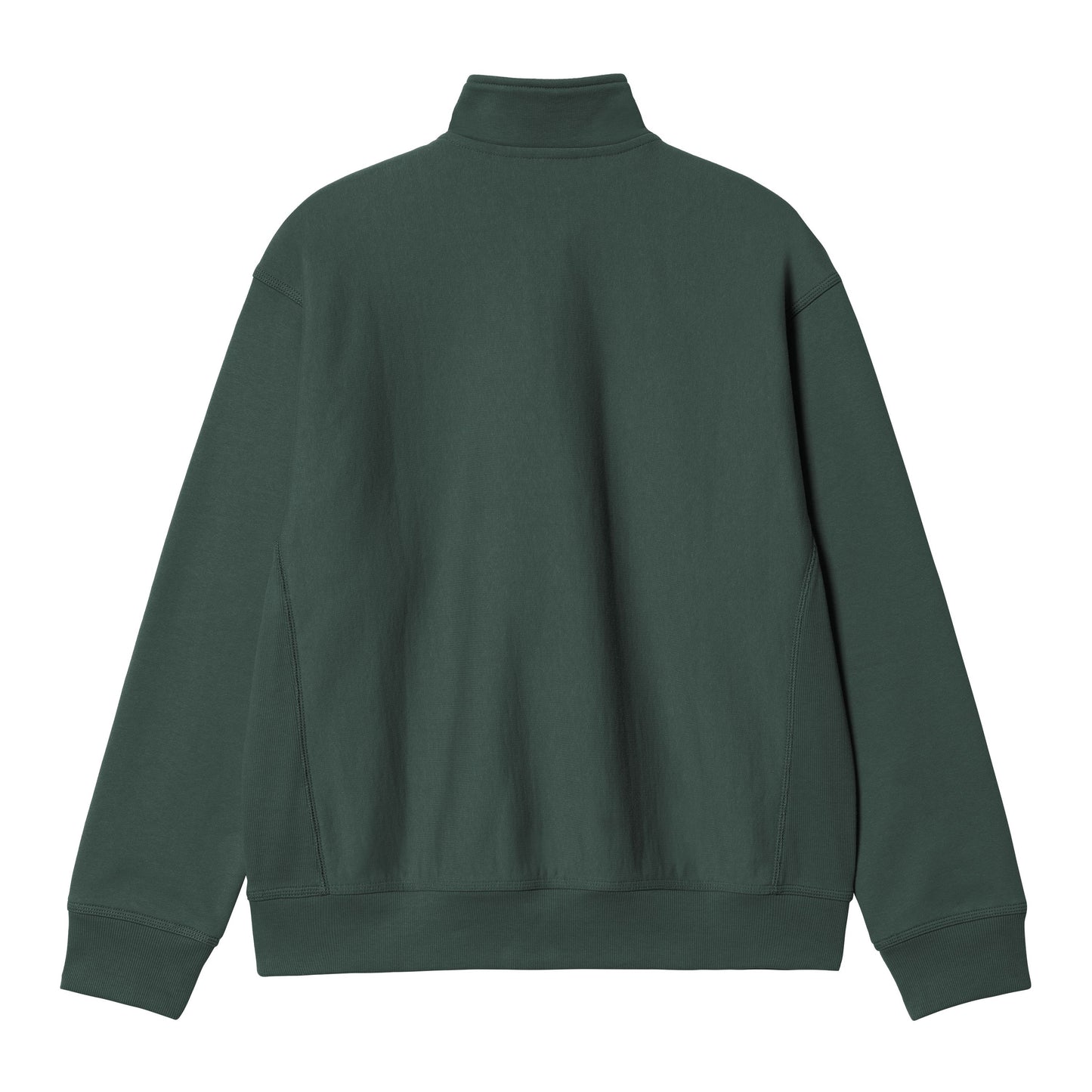 Sweat para homem Carhartt WIP Half Zip American Script em Kale Green. Foto da parte de trás.