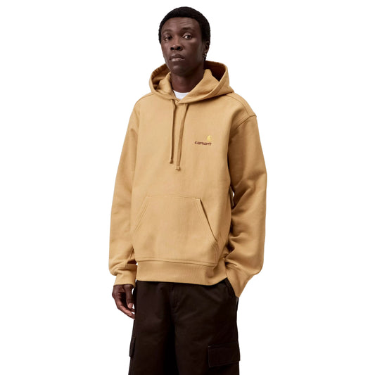 Sweat com carapuço para homem Carhartt WIP Hooded American Script Sweat em Dusty H Brown
