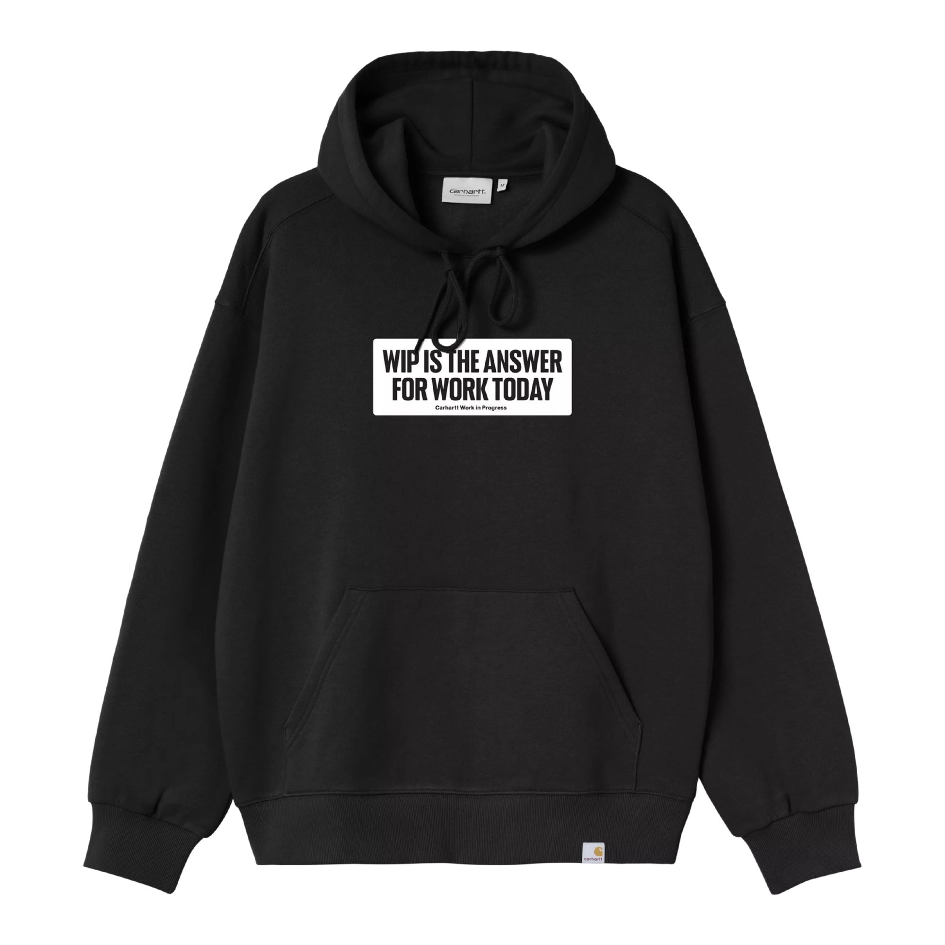 Sweat com carapuço para homem Carhartt WIP Bumper Sticker em Preto. Foto da parte da frente.