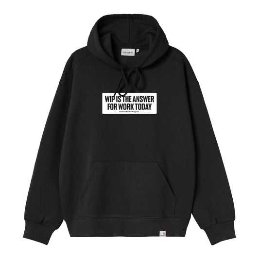 Sweat com carapuço para homem Carhartt WIP Bumper Sticker em Preto. Foto da parte da frente.
