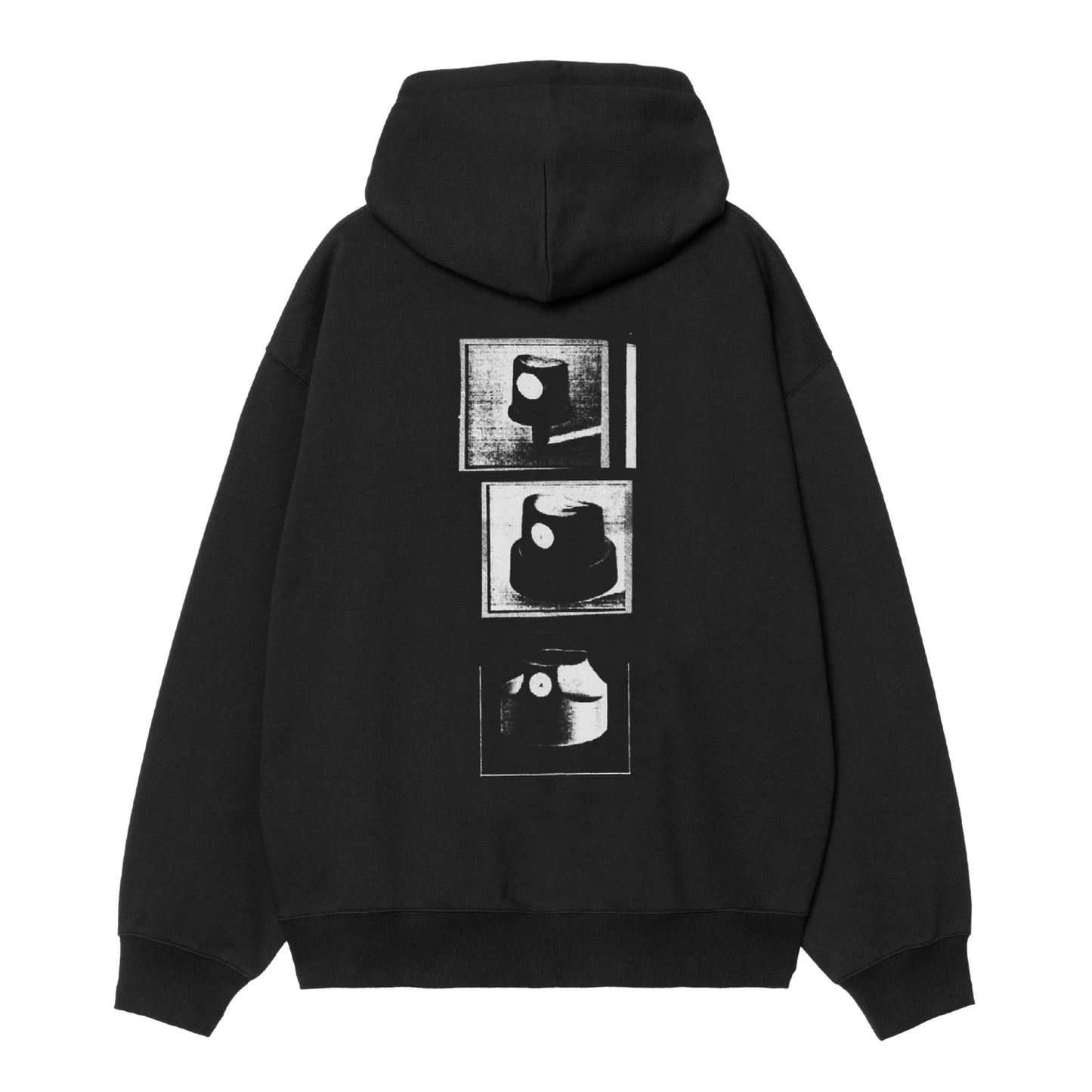 Sweat com carapuço para homem Carhartt WIP Caps em Preto. Foto da parte de trás.