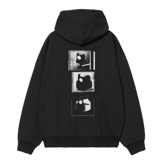 Sweat com carapuço para homem Carhartt WIP Caps em Preto. Foto da parte de trás.