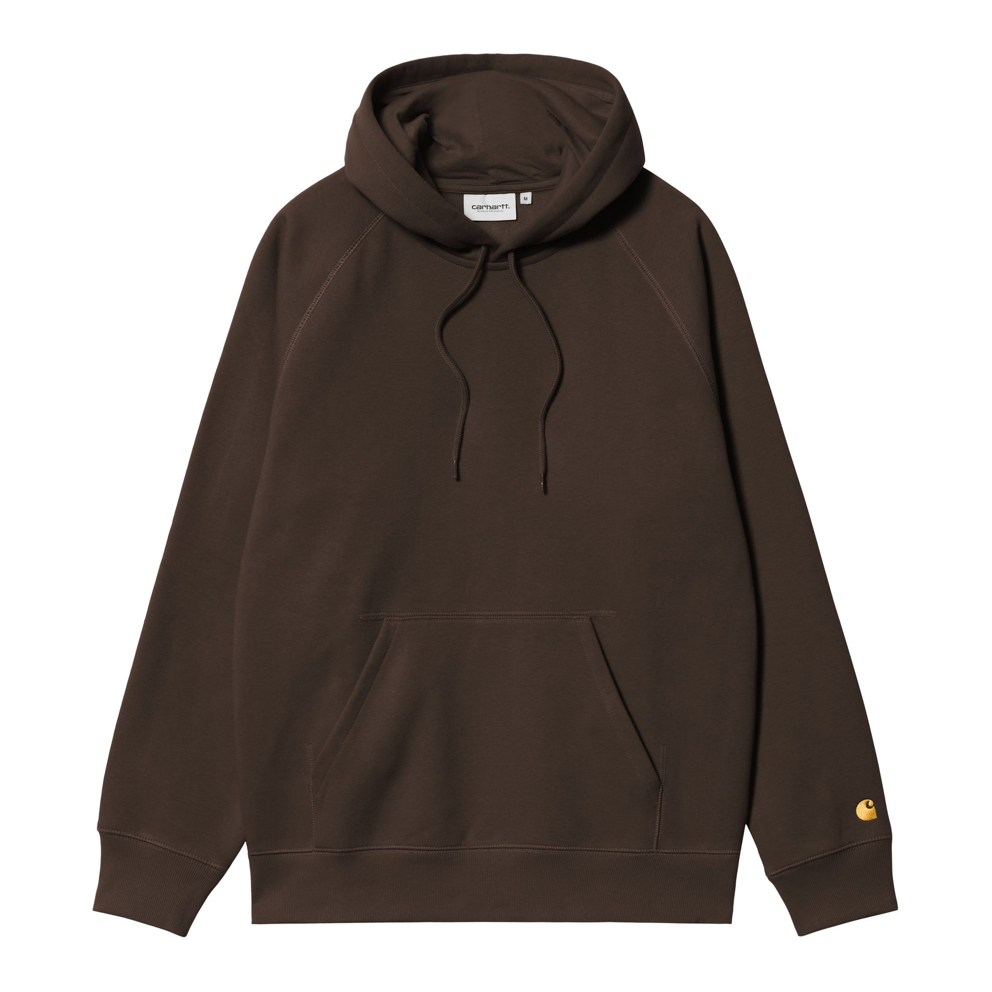 Sweat com carapuço para homem Carhartt WIP Chase em Tobacco. Foto da parte da frente.
