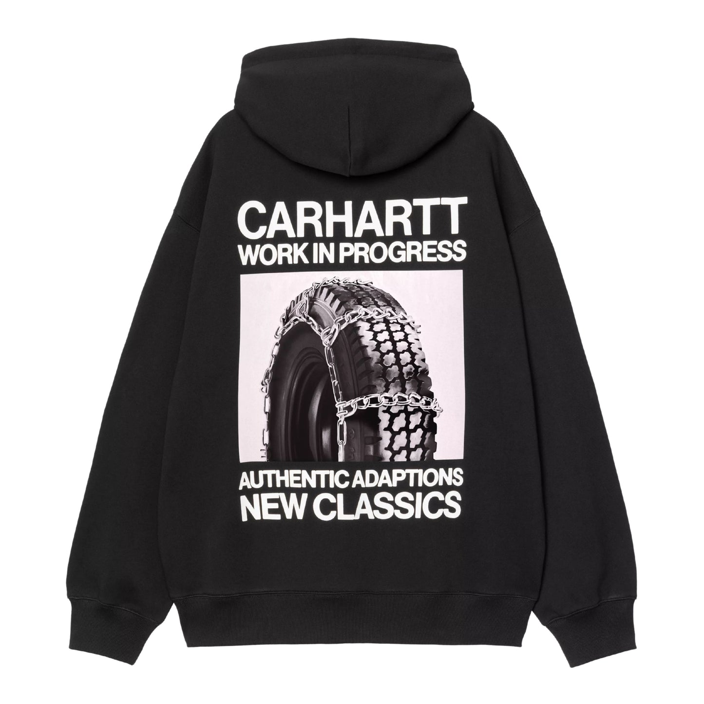 Sweat com carapuço para homem Carhartt WIP Sean Hamilton em Preto. Foto da parte de trás.