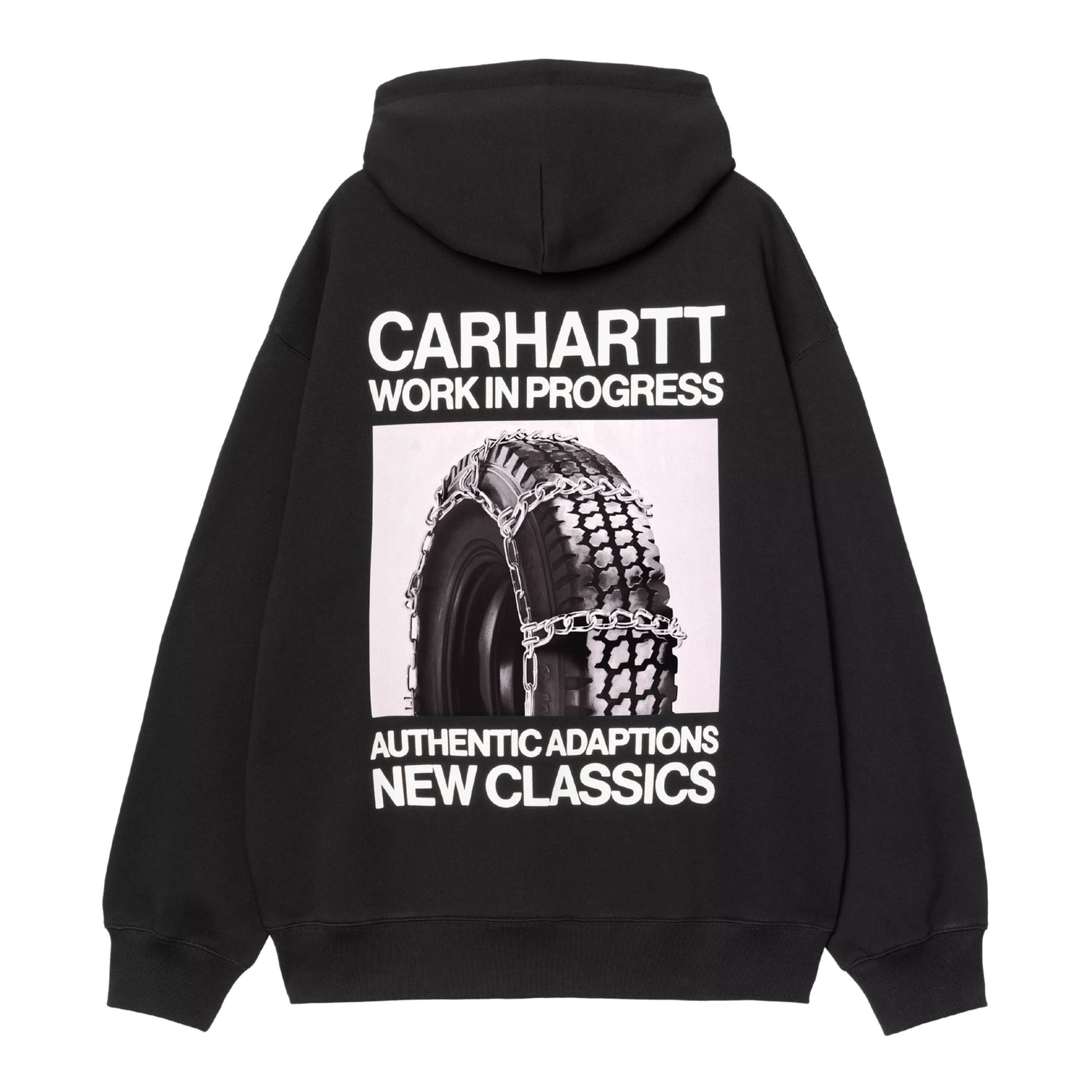 Sweat com carapuço para homem Carhartt WIP Sean Hamilton em Preto. Foto da parte de trás.