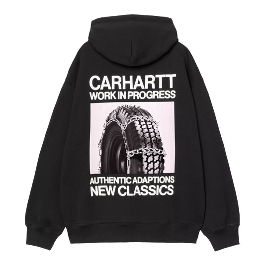 Sweat com carapuço para homem Carhartt WIP Sean Hamilton em Preto. Foto da parte de trás.