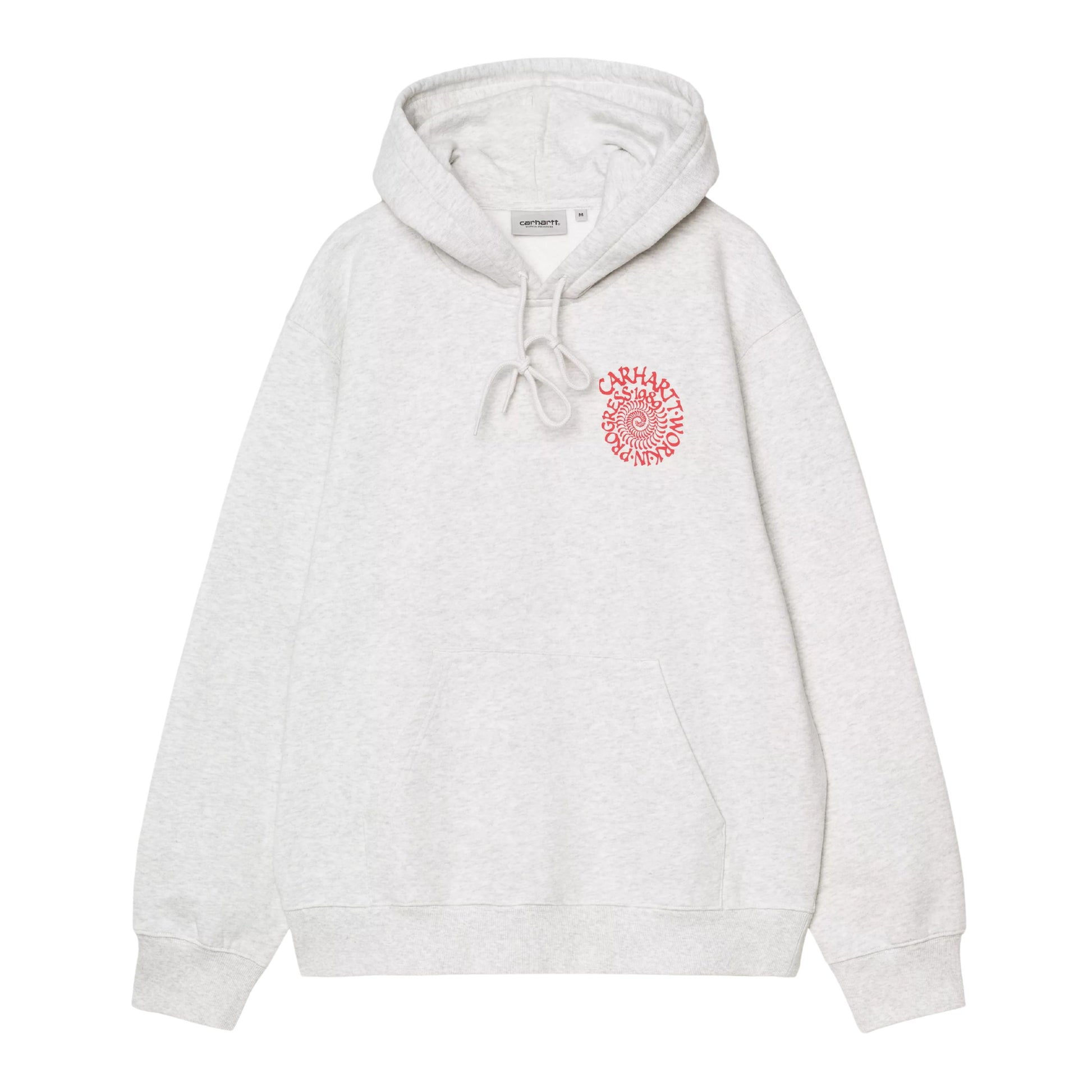 Sweat de carapuço para homem Carhartt WIP Spiral em Ash Heather. Foto da parte da frente.