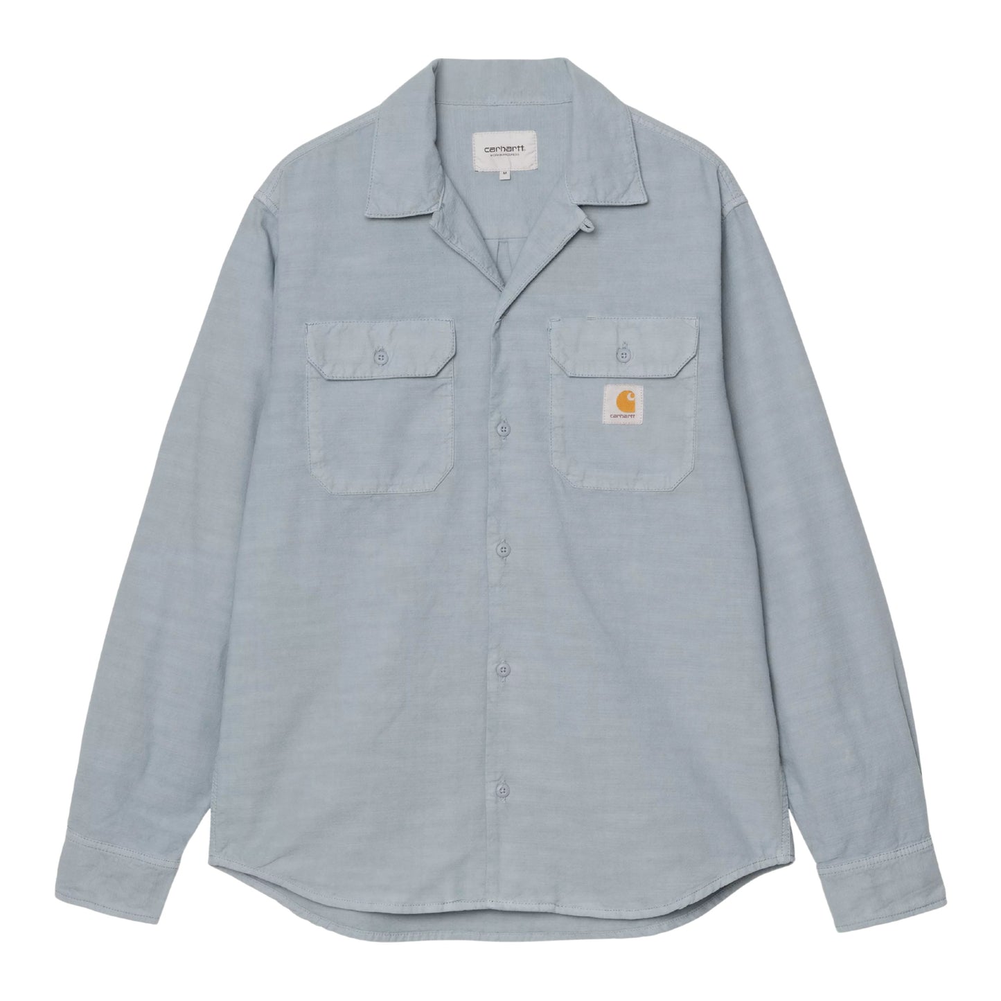 Camisa de manga comprida para homem Carhartt WIP Kelsey em Mirror. Foto da parte da frente.