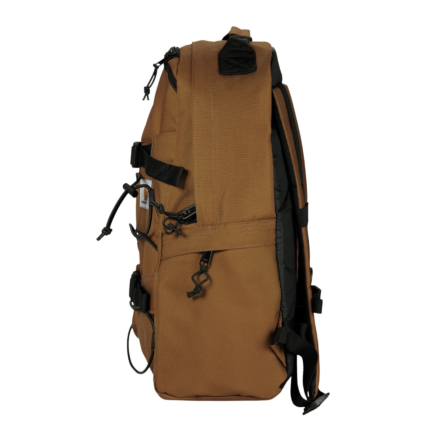 Mochila unissexo Carhartt WIP Kickflip em Hamilton Brown. Foto da lateral.