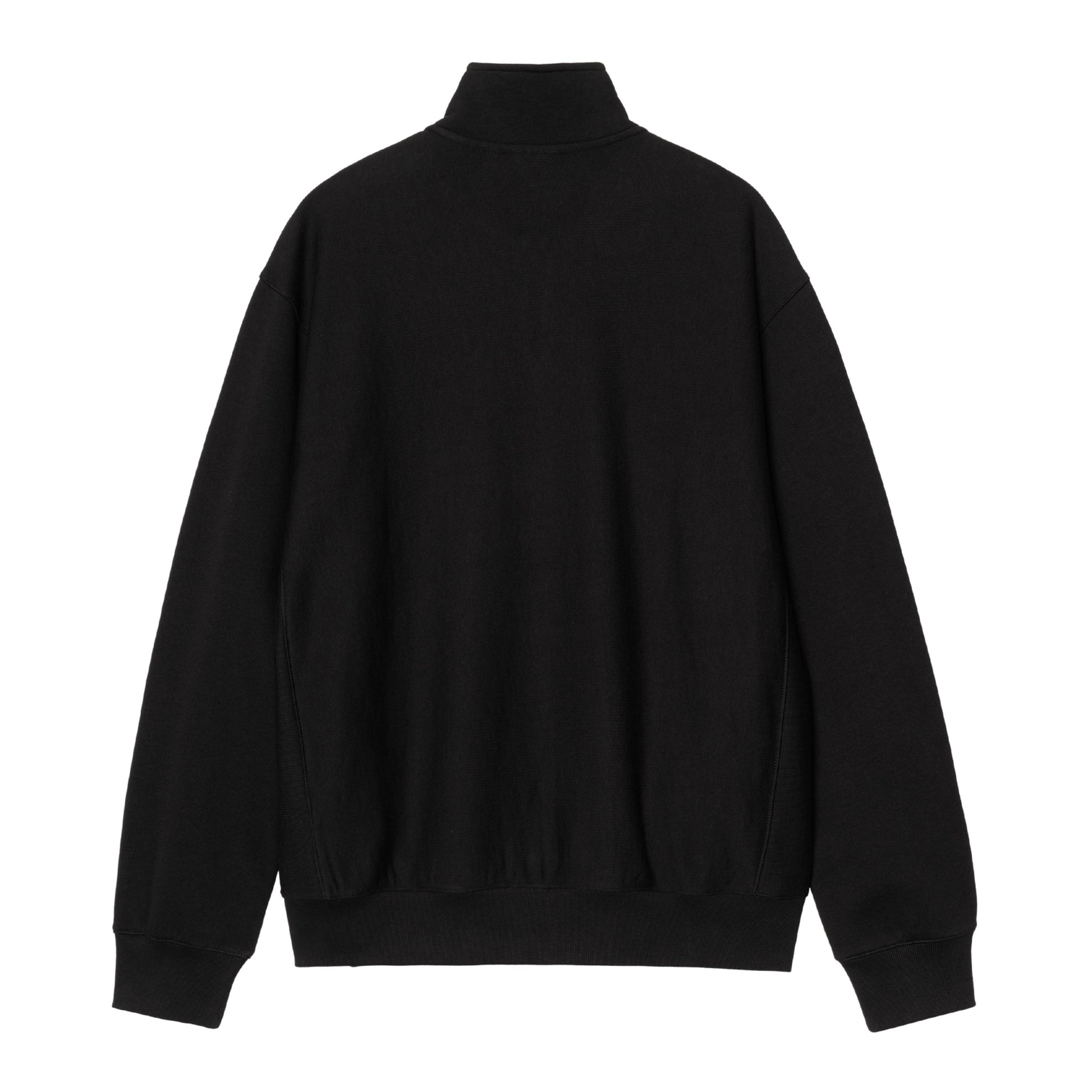 Sweat Half Zip para homem Carhartt WIP Longhand em Preto/Branco. Foto da parte de trás.
