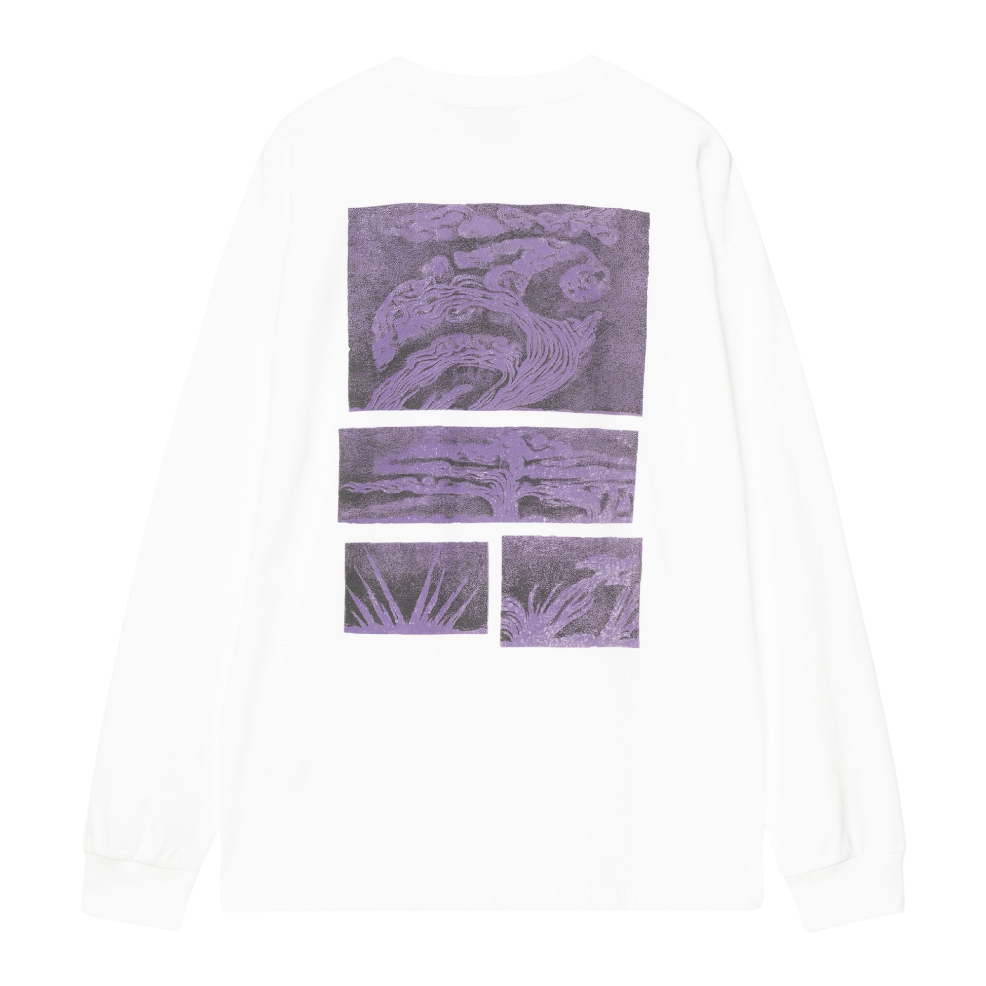 T-Shirt de manga comprida para homem Carhartt WIP Emerge em Branco stone washed. Foto da parte de trás.