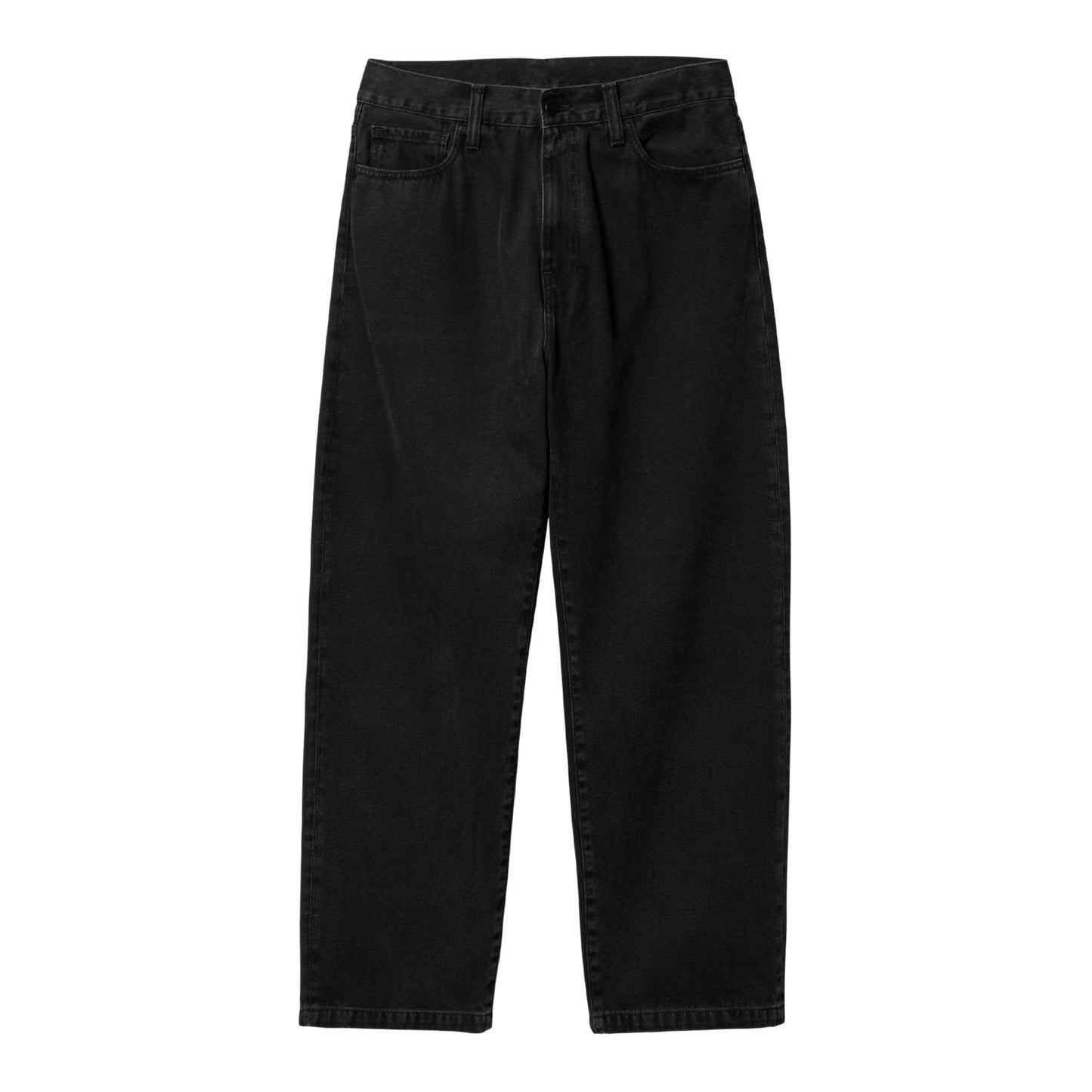 Calça para homem Carhartt WIP Landon em Preto com lavagem Stone Washed. Foto da parte da frente.