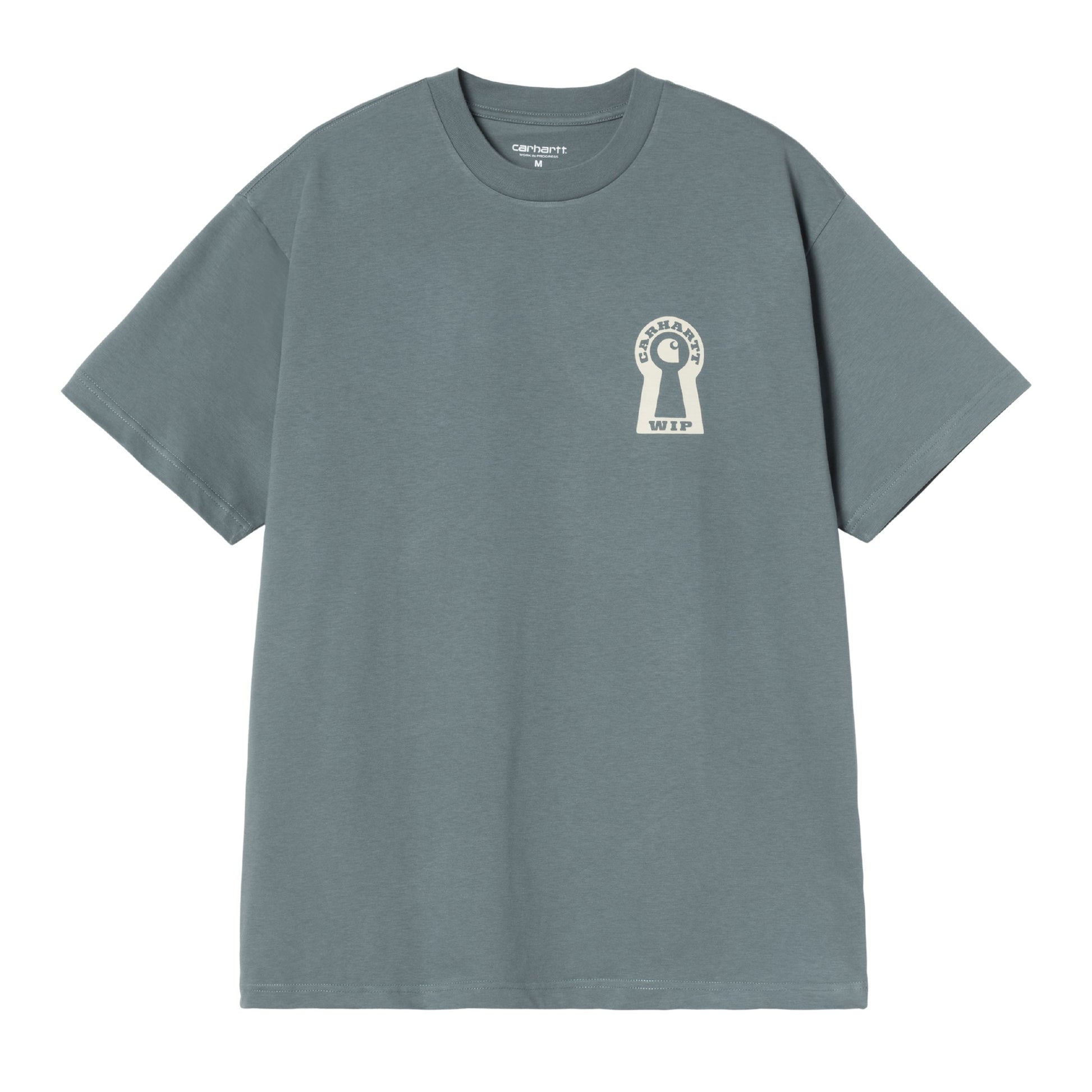 T-Shirt de manga curta para homem Carhartt WIP Locked em Cozy Blue. Foto da parte da frente.