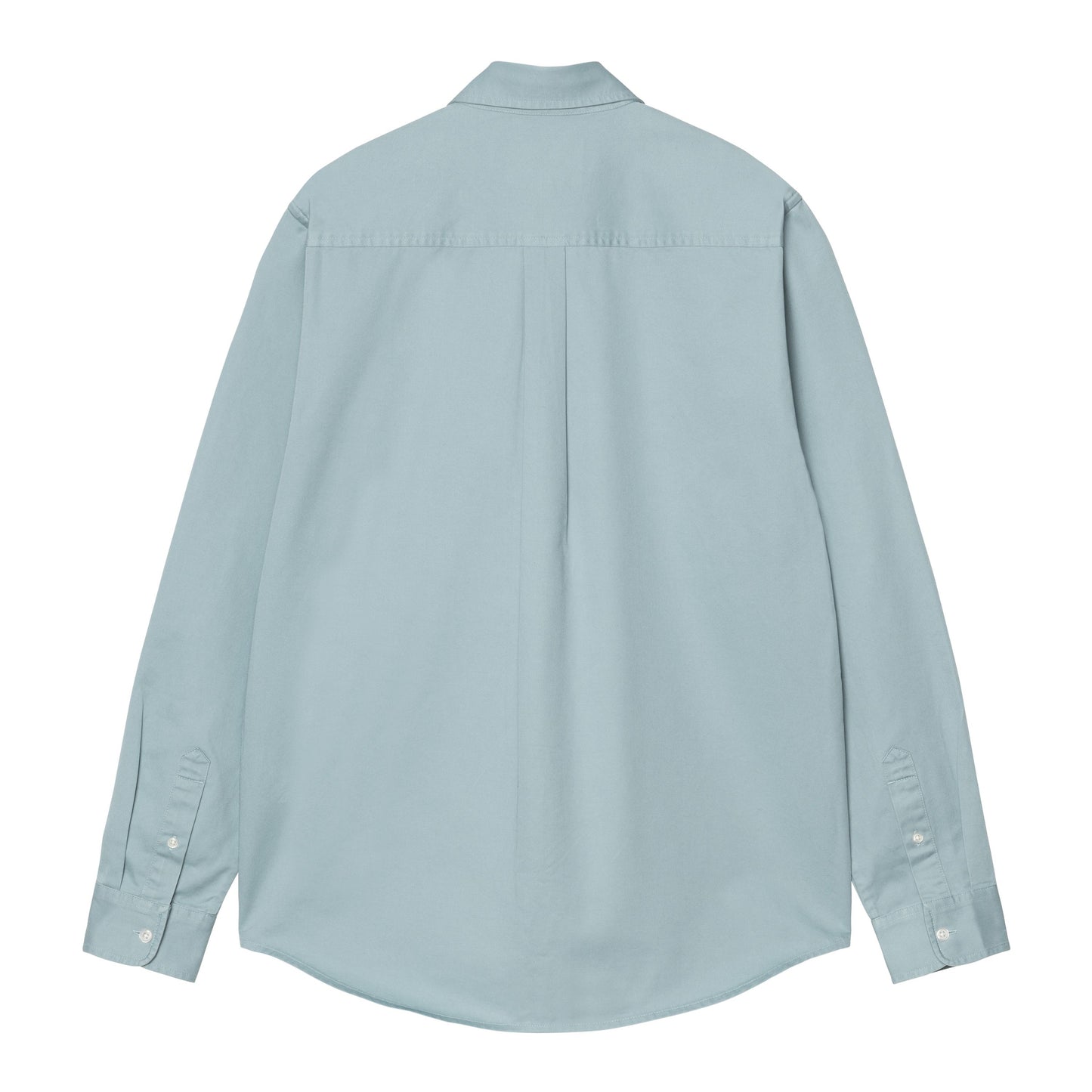 Camisa de manga comprida para homem Carhartt WIP Madison em Tourmaline/Branco. Foto da parte de trás.