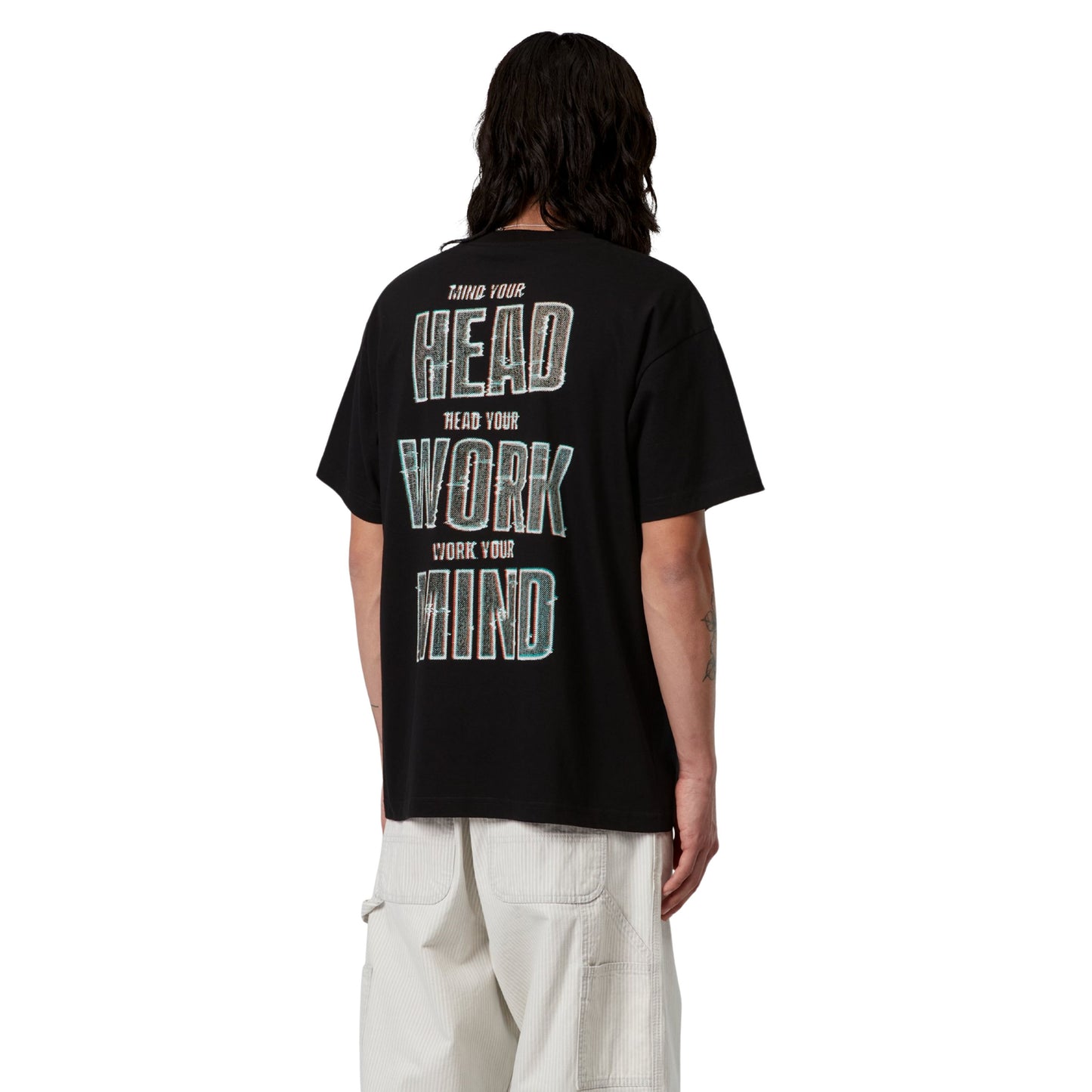 T-Shirt de manga curta para homem Carhartt WIP Mind Your Head em Preto