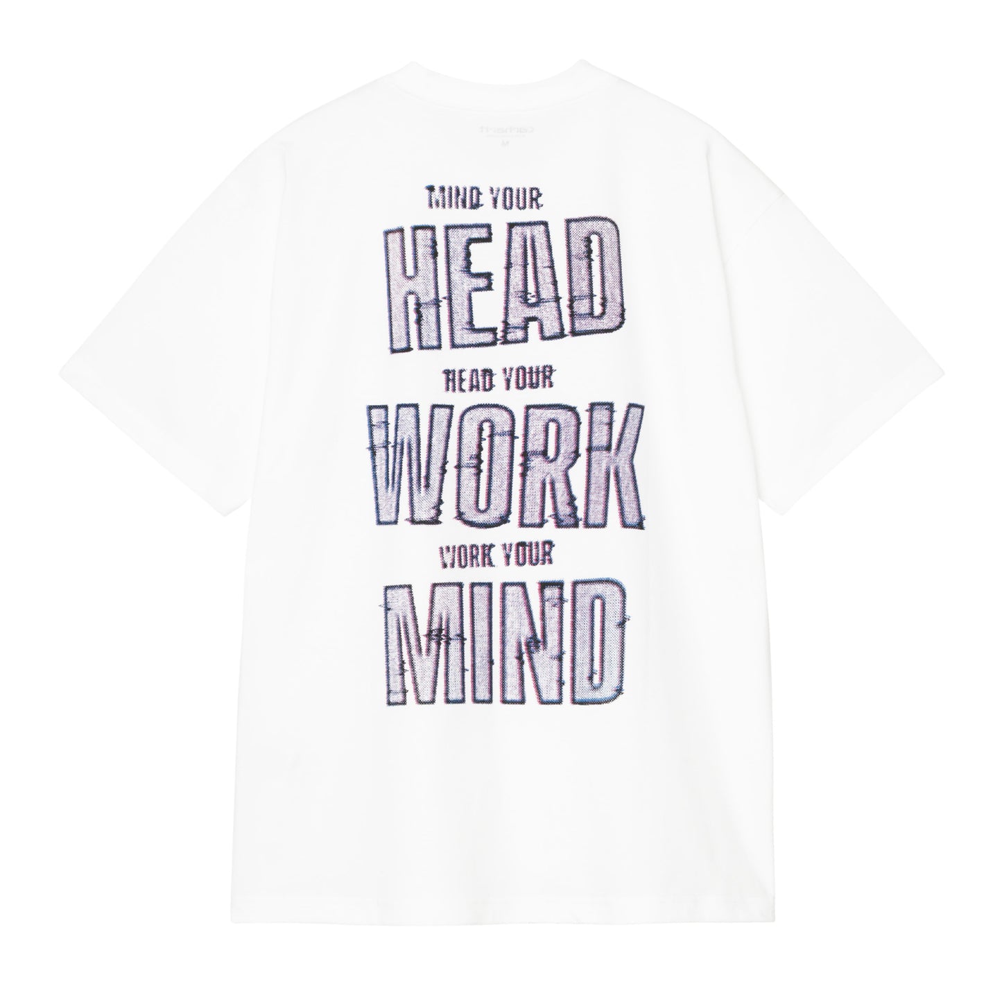 T-Shirt de manga curta para homem Carhartt WIP Mind Your Head em Branco. Foto da parte de trás.