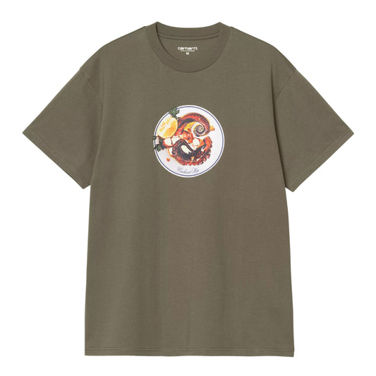T-Shirt de manga curta para homem Carhartt WIP Octopus em Leaf. Foto da parte da frente.