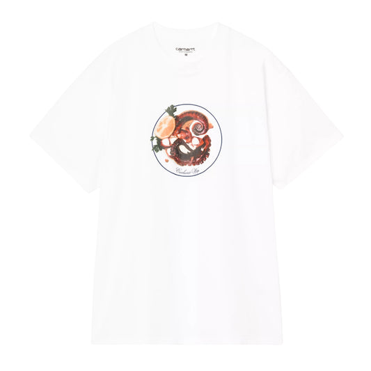 T-Shirt de manga curta para homem Carhartt WIP Octopus em Branco. Foto da parte da frente.