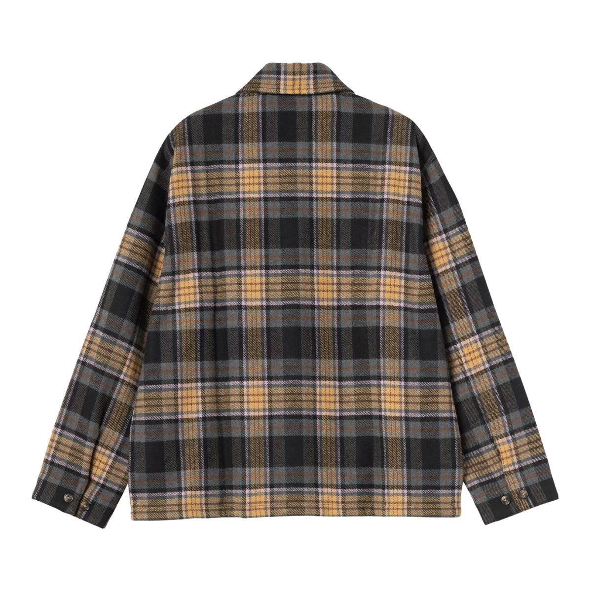 Camisa de manga comprida para homem Carhartt WIP L/S Parson em Parson Check, WIP Dusty H — vista traseira isolada sobre fundo branco, com padrão xadrez integral e mangas compridas.