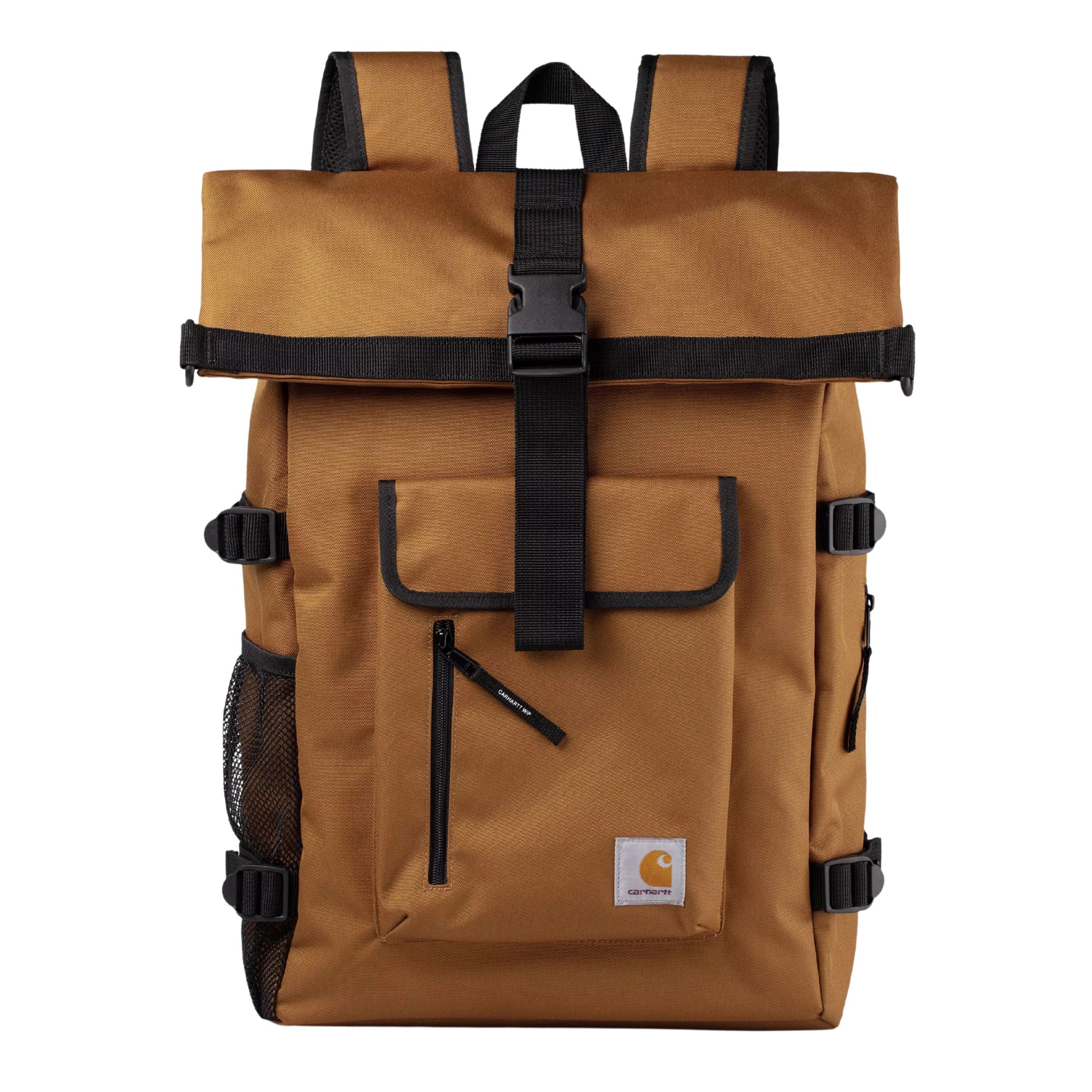 Mochila unissexo Carhartt WIP Philis em Hamilton Brown. Foto da parte da frente .