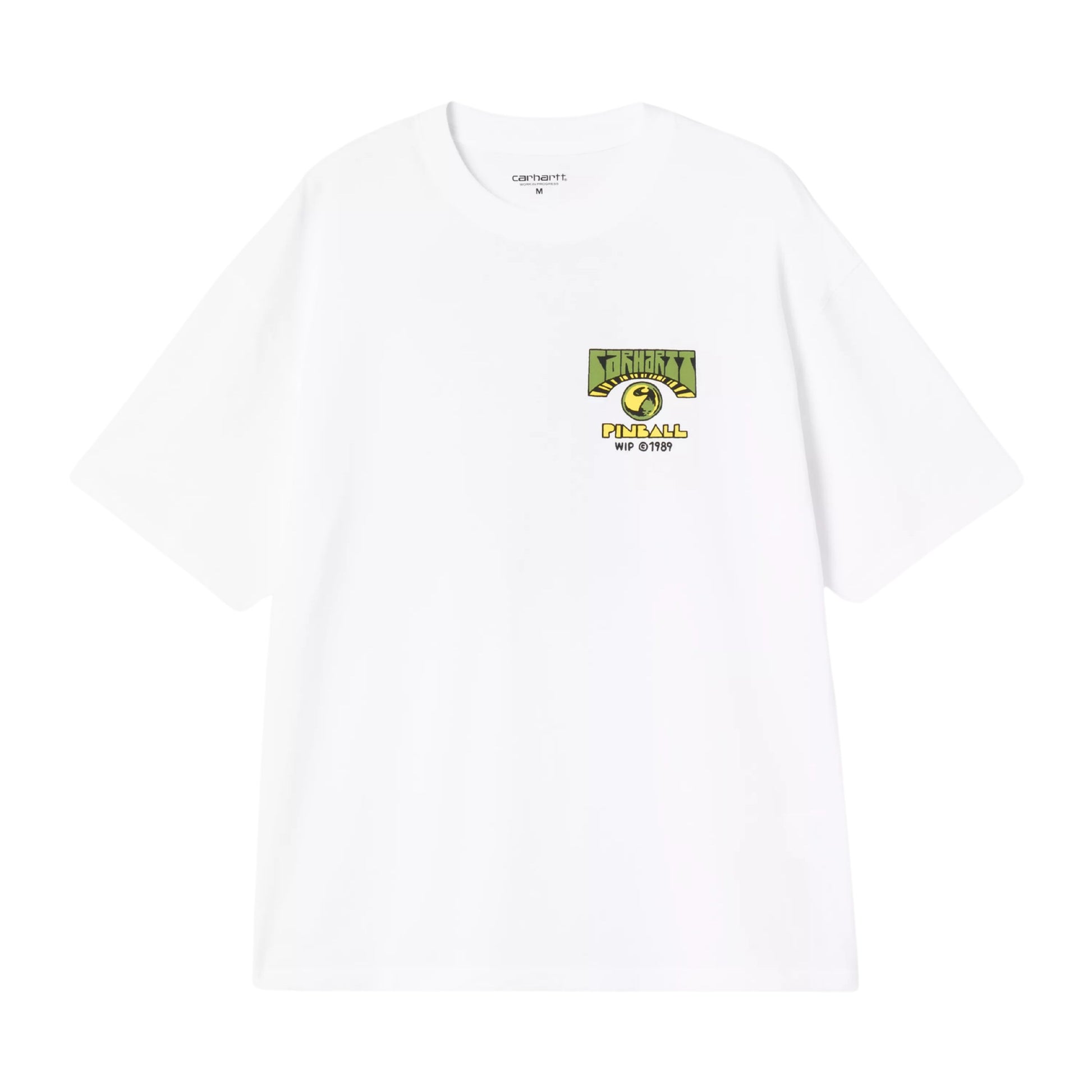 T-Shirt de manga curta para homem Carhartt WIP Pinball em Branco. Foto da parte da frente.