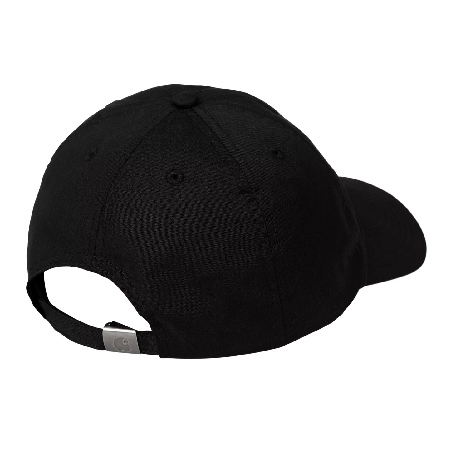 Boné unissexo Carhartt WIP Postal em Preto. Foto da parte de trás.