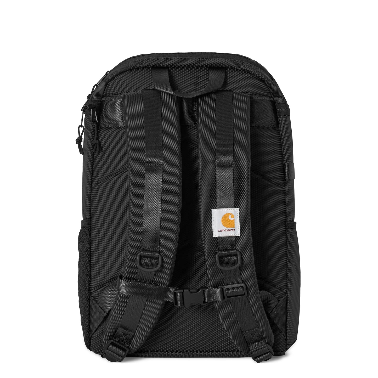 Mochila unissexo Carhartt WIP Prescott em Preto. Foto da parte de trás.