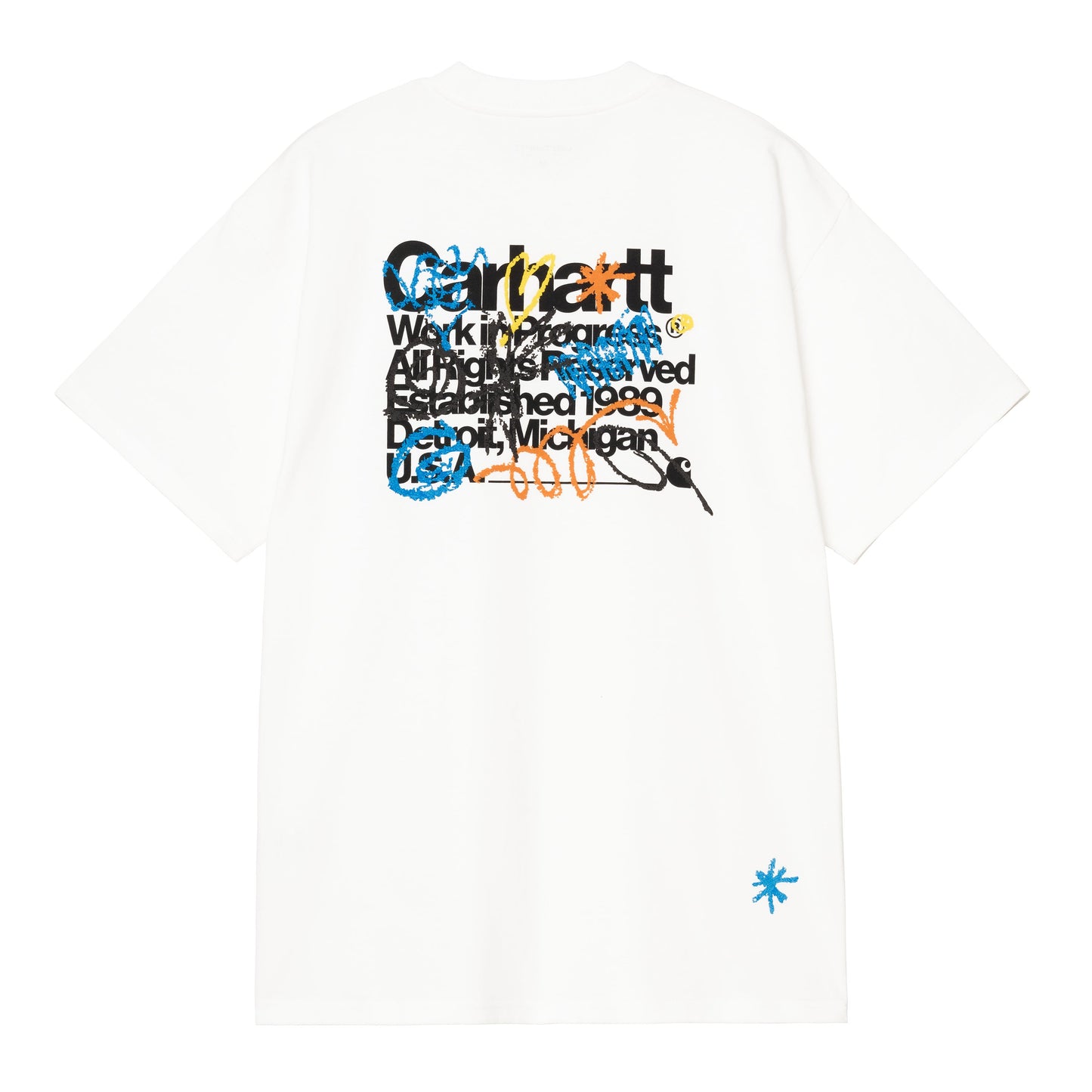 T-Shirt de manga curta para homem Carhartt WIP Primary em Branco. Foto da parte de trás.