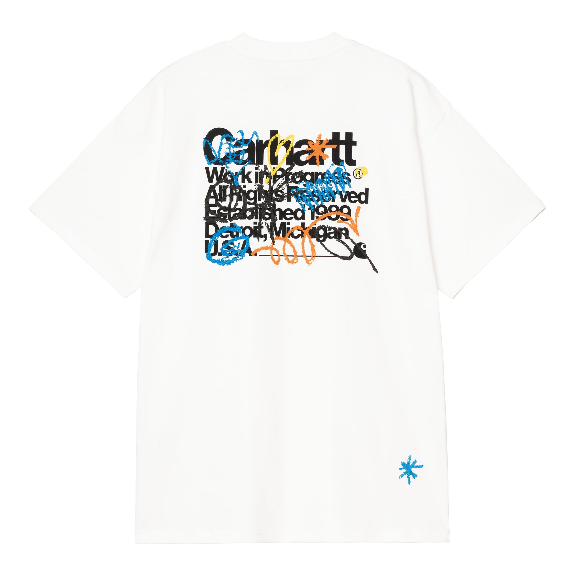 T-Shirt de manga curta para homem Carhartt WIP Primary em Branco. Foto da parte de trás.