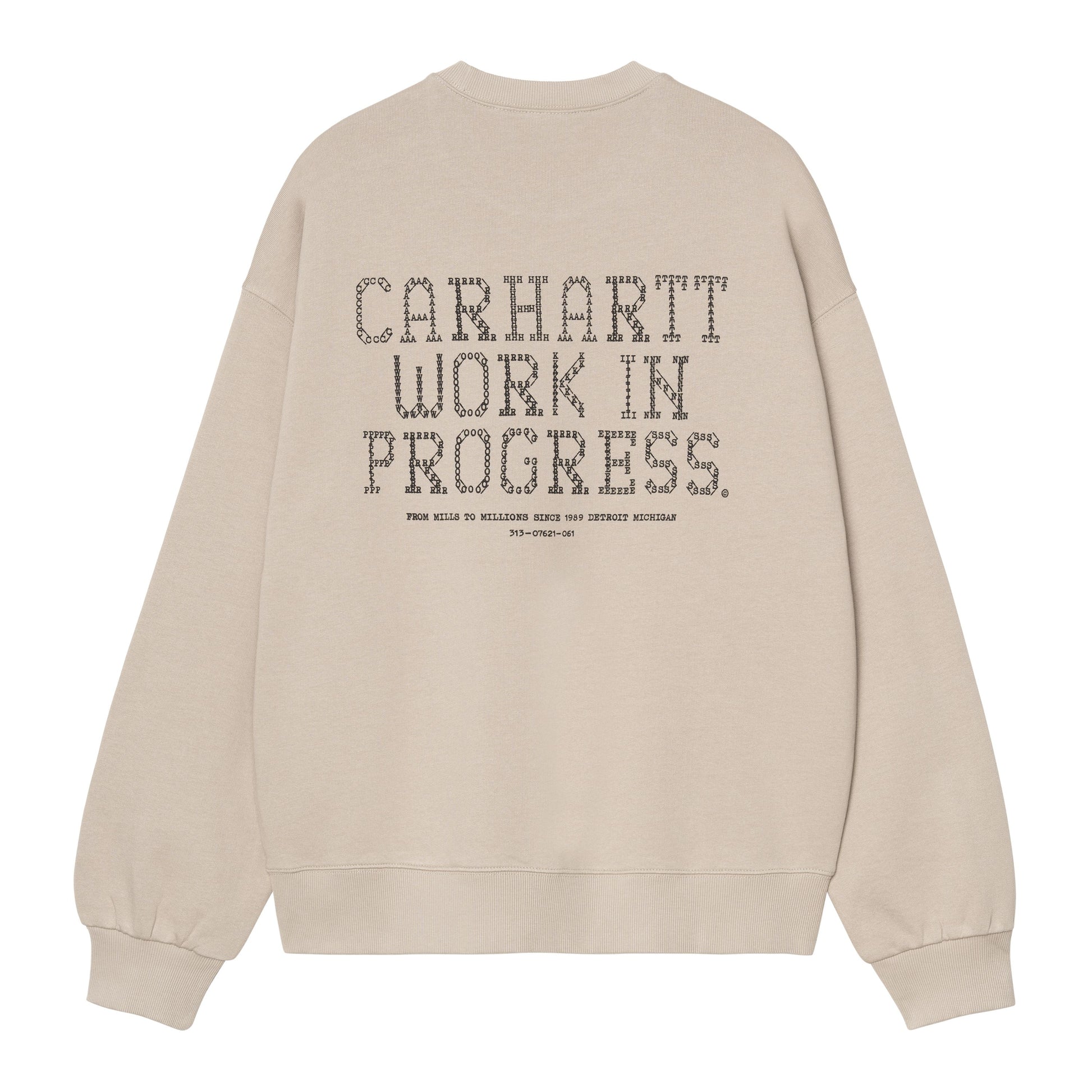 Sweat para homem Carhartt WIP Punched em Puddle. Foto da parte de trás.