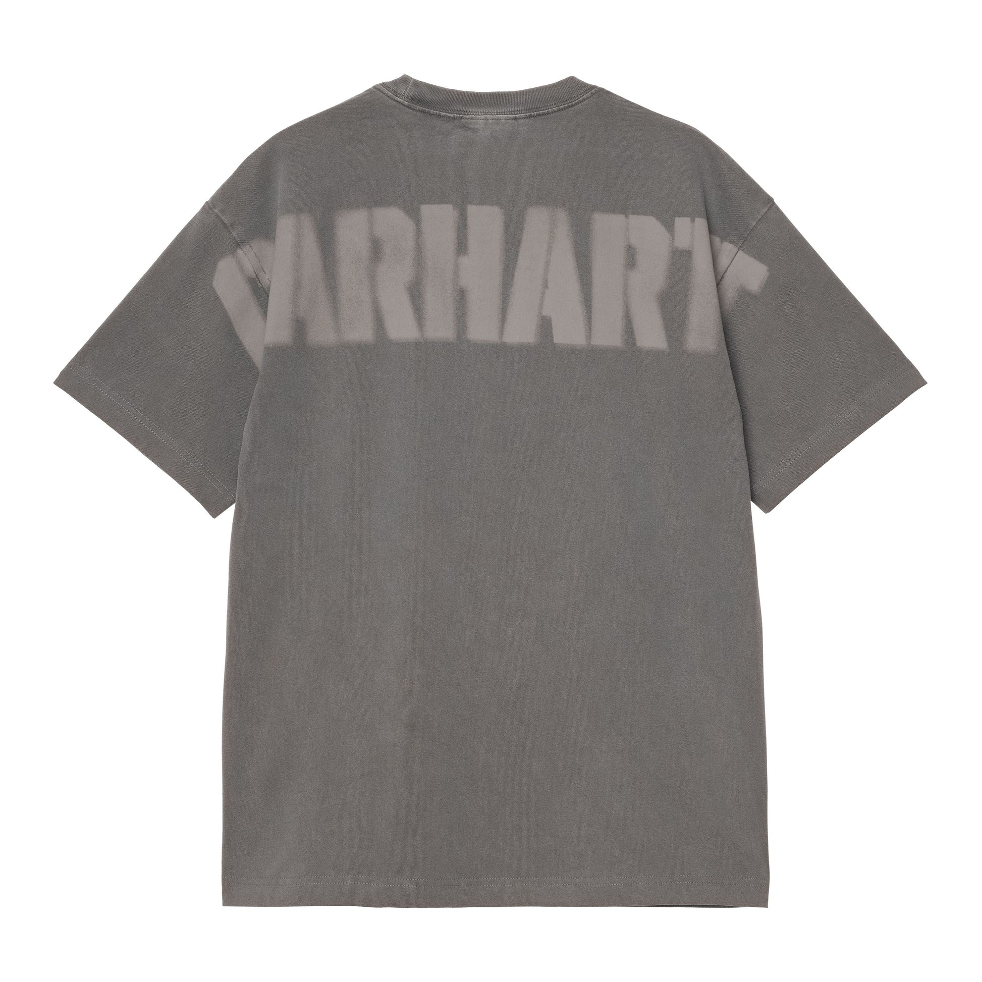 T-Shirt de manga curta para homem Carhartt WIP RGGD em Preto garment dyed. Foto da parte de trás.