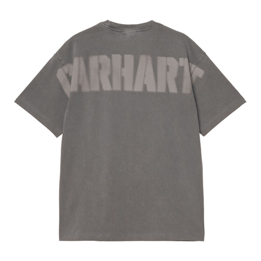 T-Shirt de manga curta para homem Carhartt WIP RGGD em Preto garment dyed. Foto da parte de trás.