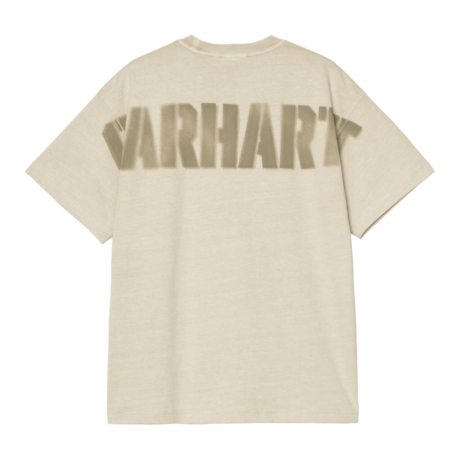 T-Shirt de manga curta para homem Carhartt WIP RGGD em Fleur de Sel garment dyed. Foto da parte de trás.