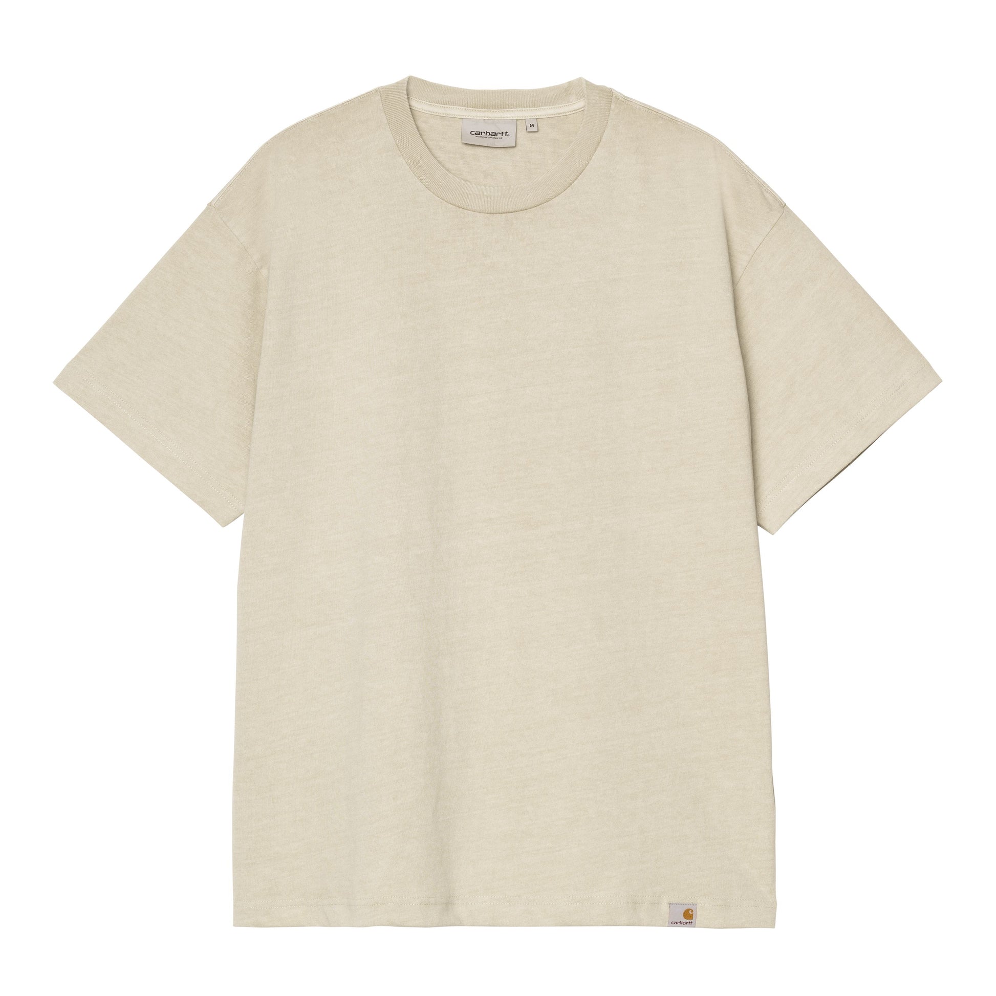 T-Shirt de manga curta para homem Carhartt WIP RGGD em Fleur de Sel garment dyed. Foto da parte da frente.