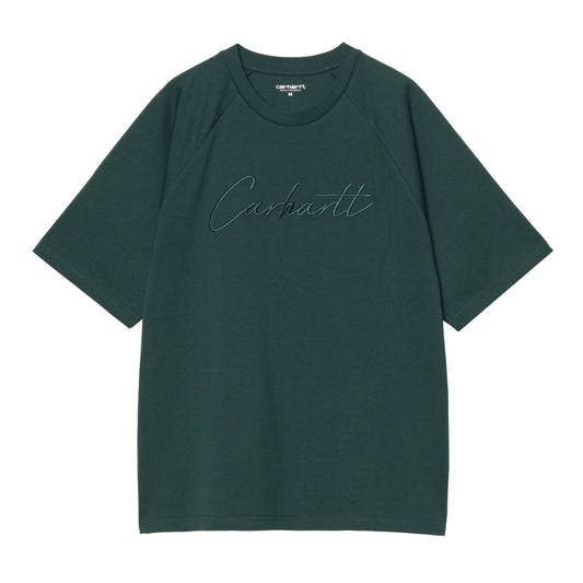 T-Shirt de manga curta para homem Carhartt WIP Ray em Dark Fir. Foto da parte da frente.