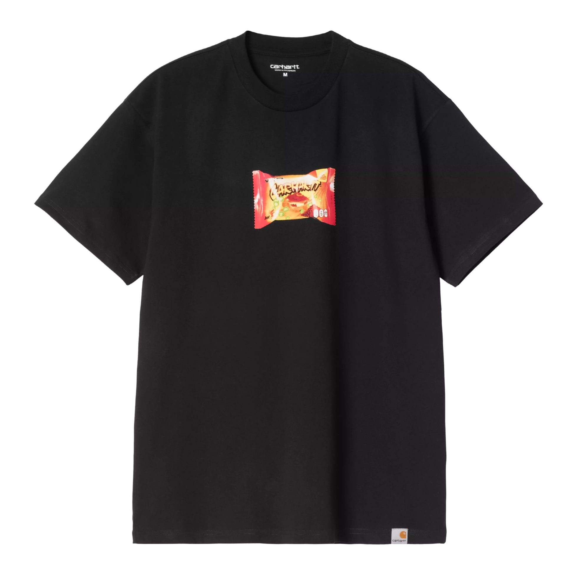 T-Shirt de manga curta para homem Carhartt WIP Road Side Snack em Preto. Foto da parte da frente.