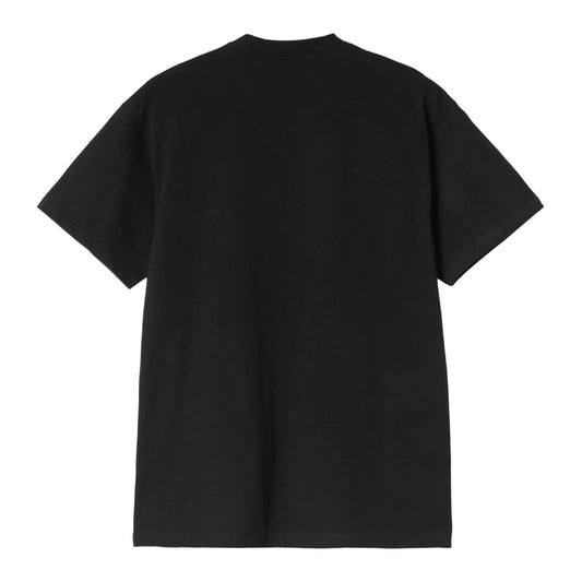 T-Shirt de manga curta para homem Carhartt WIP Road Side Snack em Preto. Foto da parte de trás.