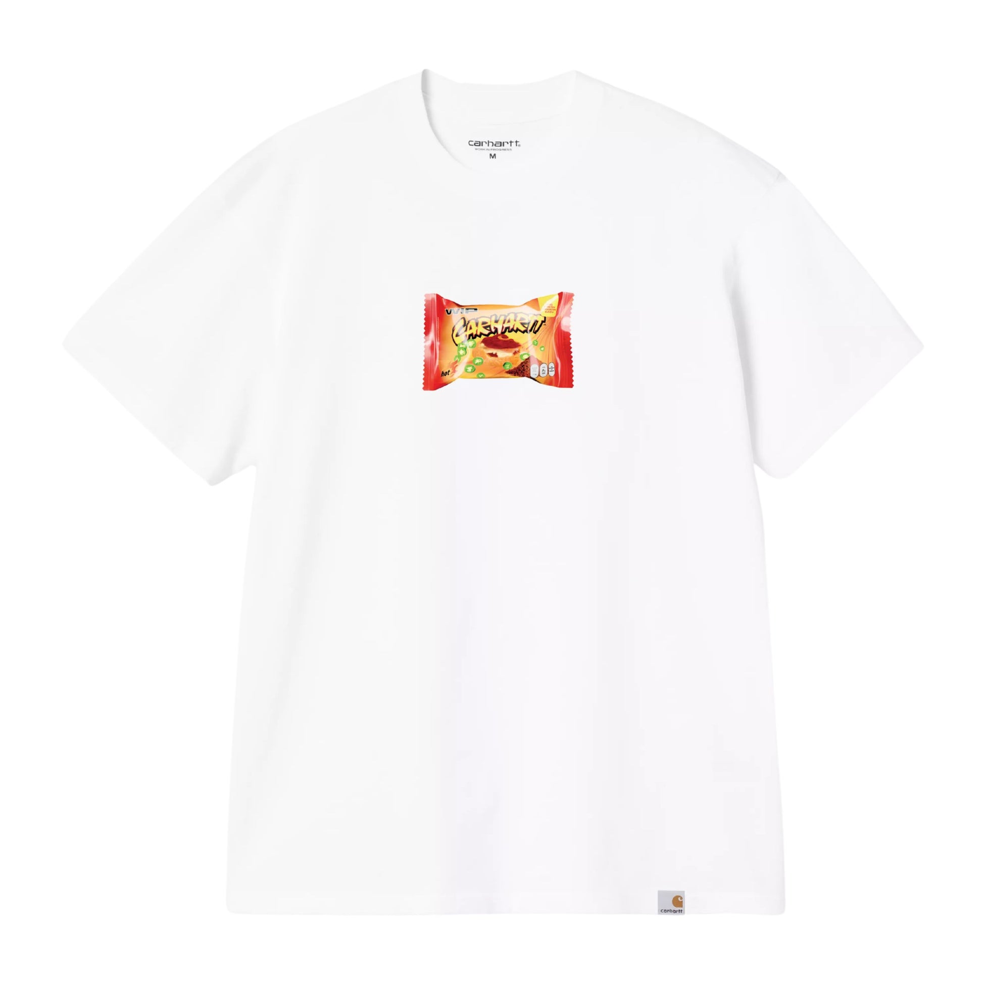 T-Shirt de manga curta para homem Carhartt WIP Road Side Snack em Branco. Foto da parte da frente.
