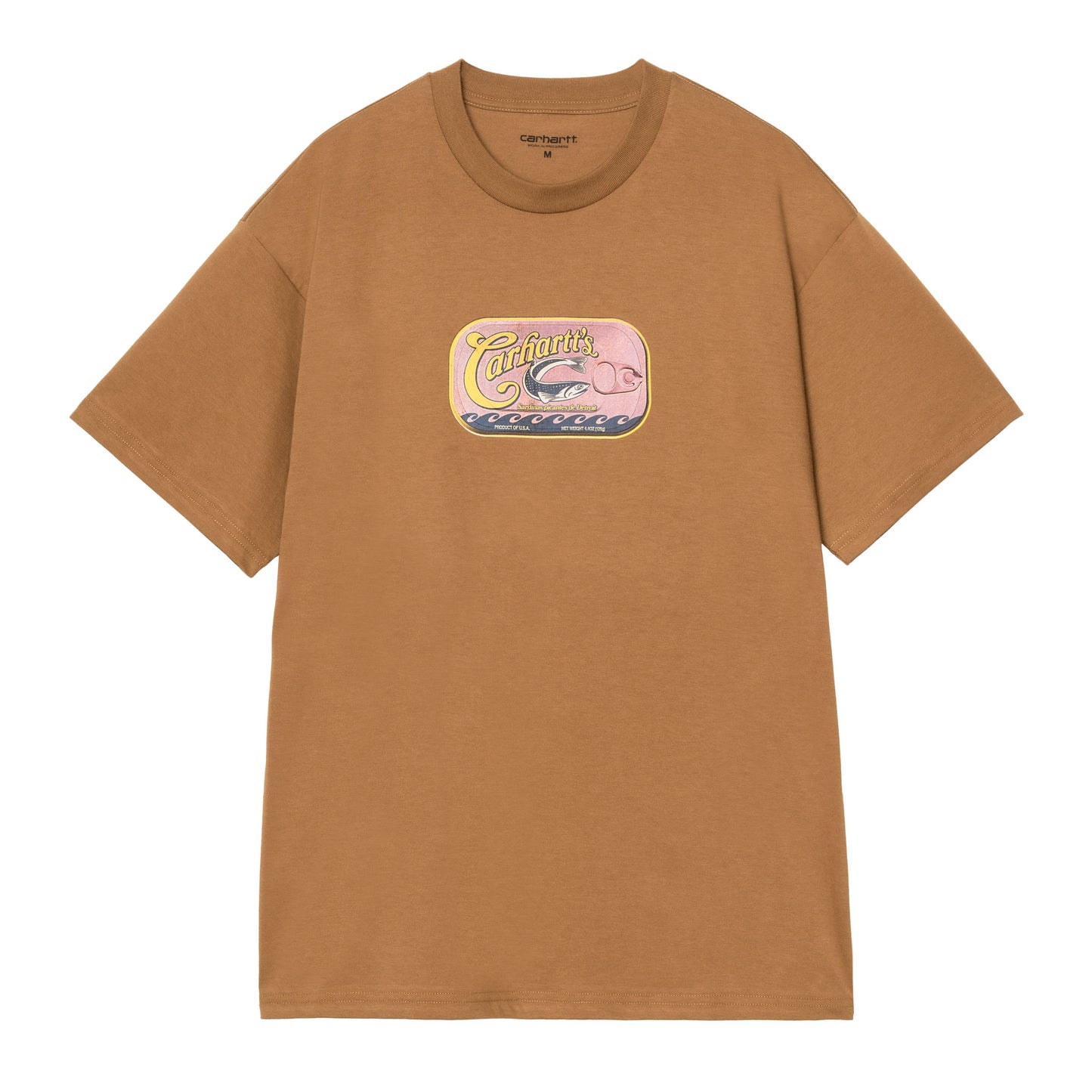 T-Shirt de manga curta para homem Carhartt WIP Sardinas em Hamilton Brown. Foto da parte da frente.