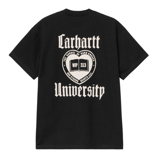 T-Shirt de manga curta para homem Carhartt WIP Schooling em Preto. Foto da parte de trás.