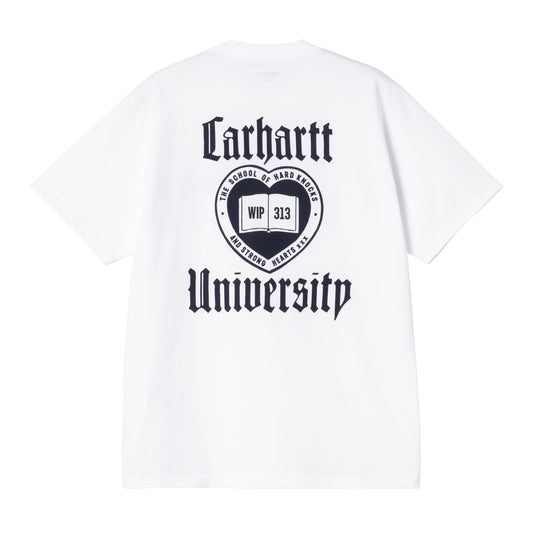 T-Shirt com manga curta para homem Carhartt WIP Schooling em Branco. Foto da parte de trás.